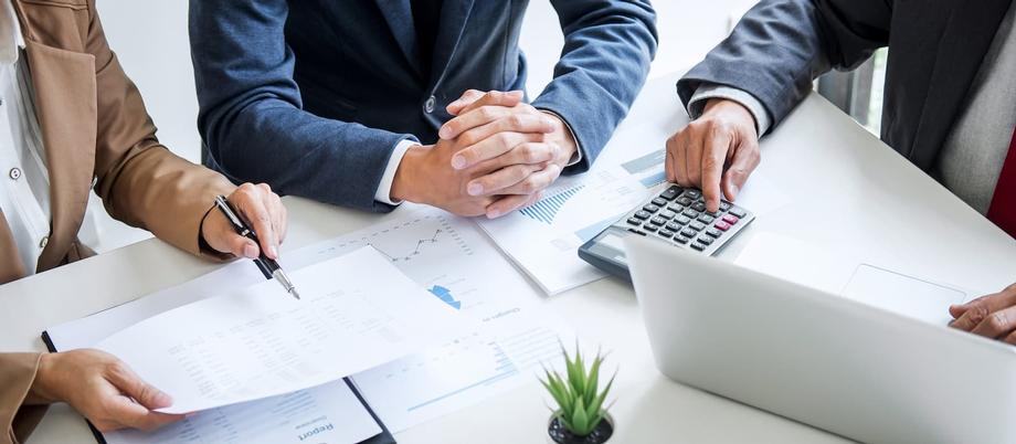 Advisors reviewing a financial plan together